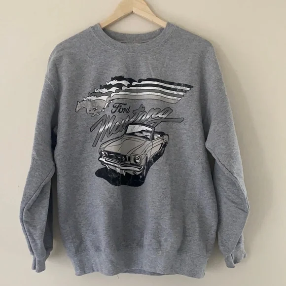 Forever 21 Tops Vintage Ford Mustang Grey Crew Neck Sweatshirt